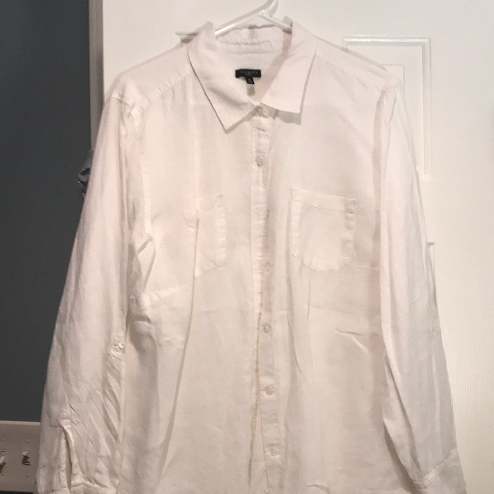 Long Sleeve all Linen Plus Size Shirt